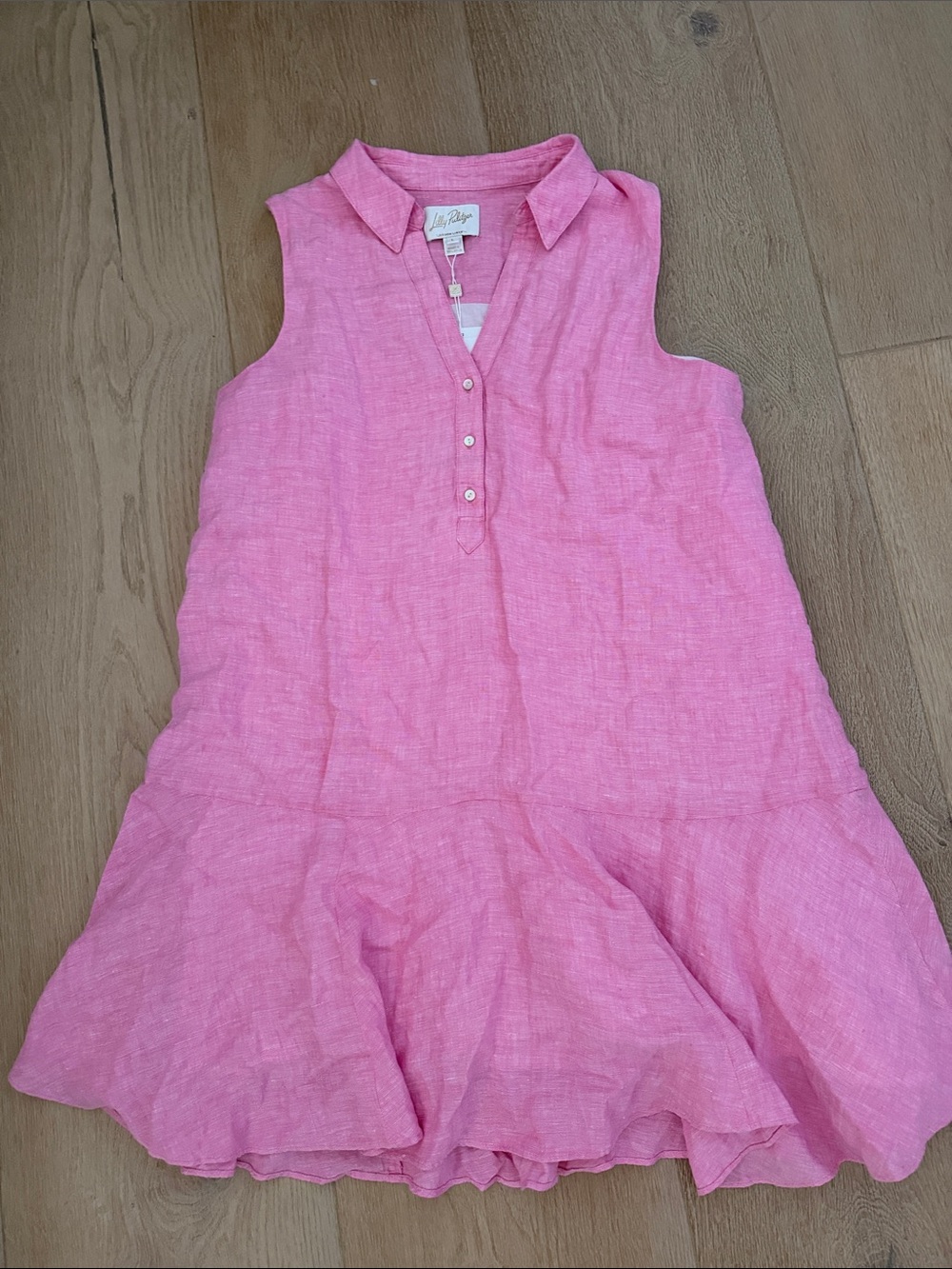 Lilly Pulitzer Sleeveless Pink Linen Sundress